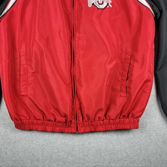 Vintage Ohio State Buckeyes Jacket Men's XL Red/Blk Full Zip Windbreaker 90s Y2K - Picture 3 of 14